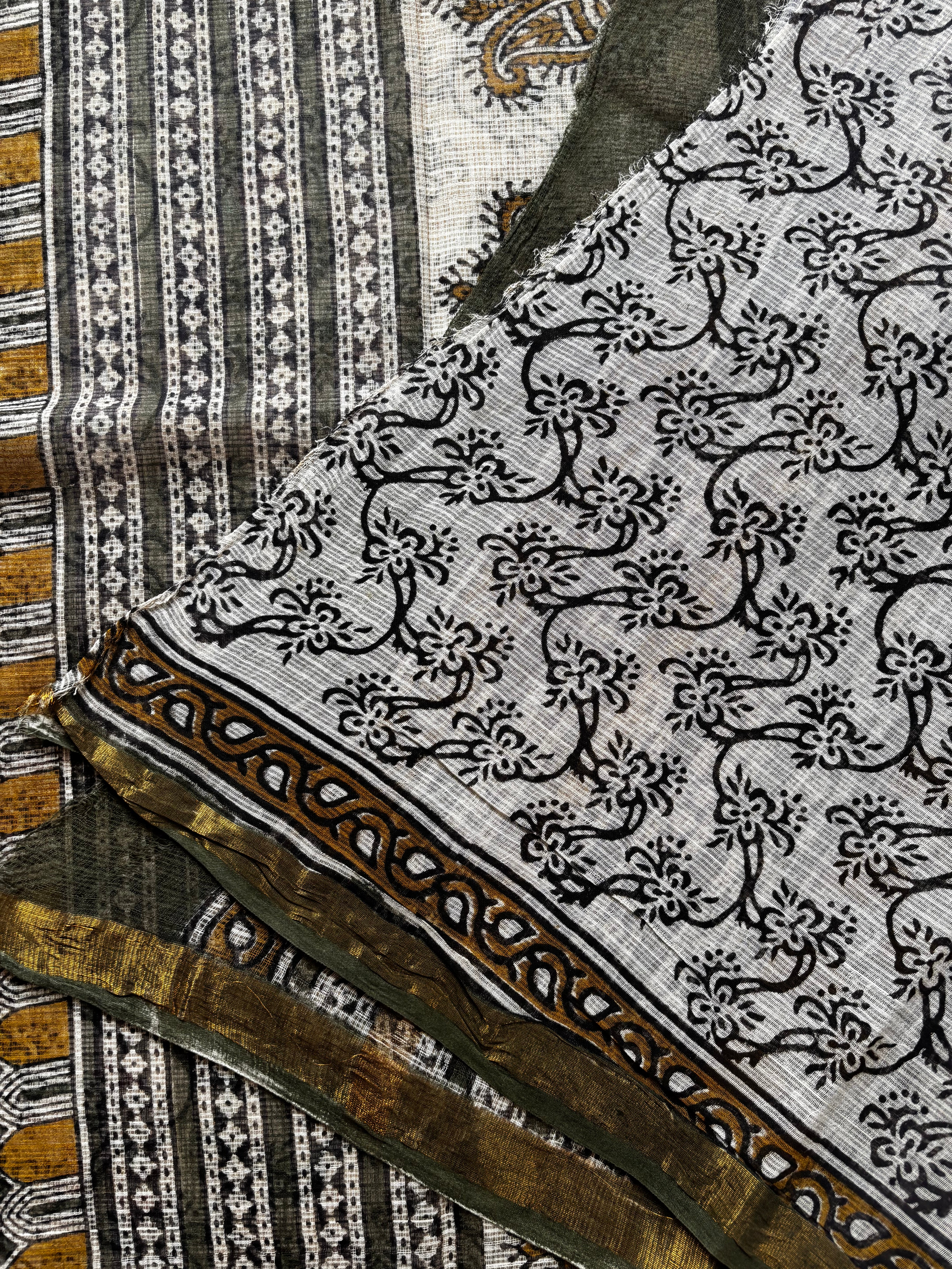 Hand Block Printed Kota Doria Saree