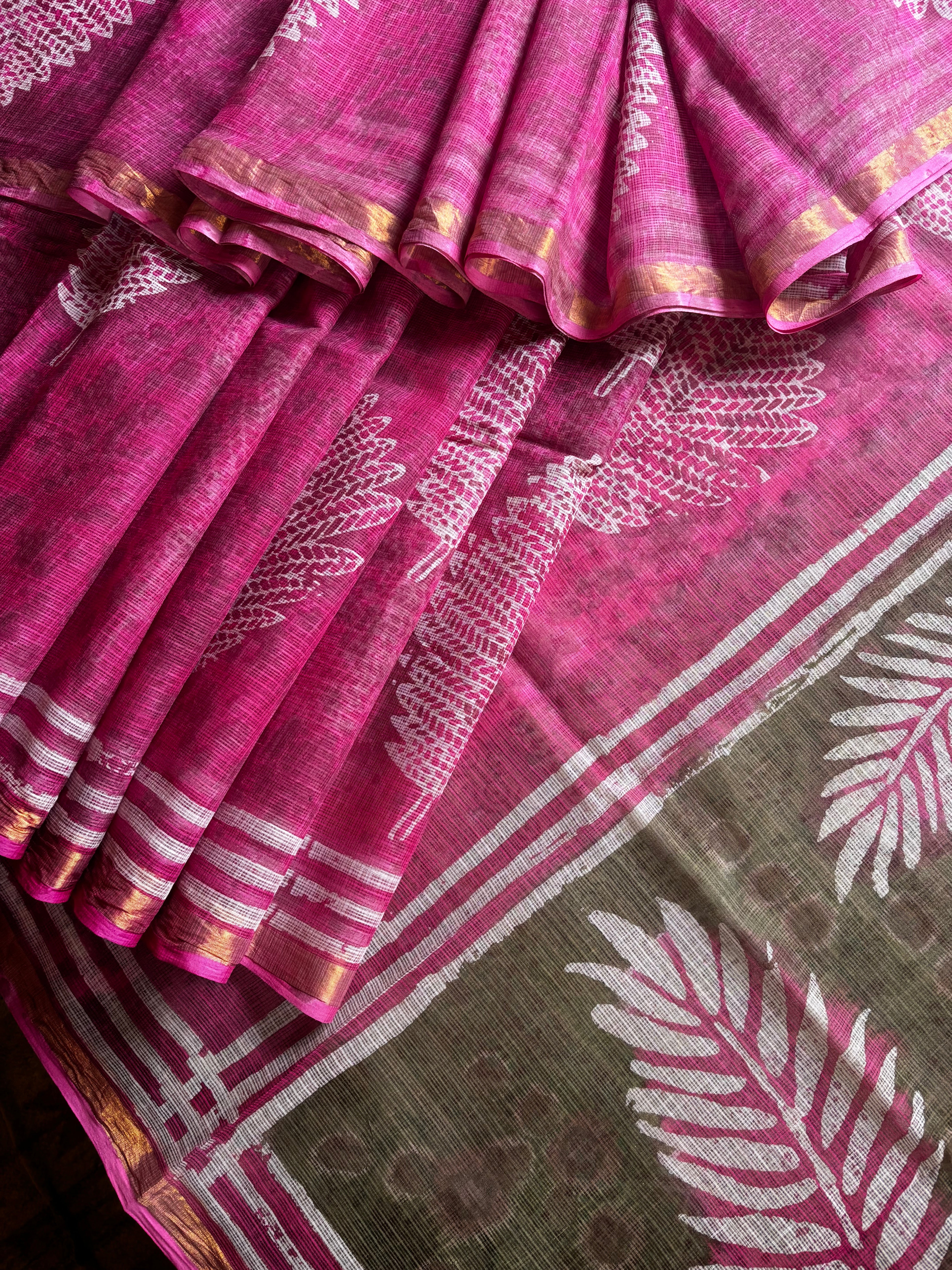 Hand Block Printed Kota Doria Saree