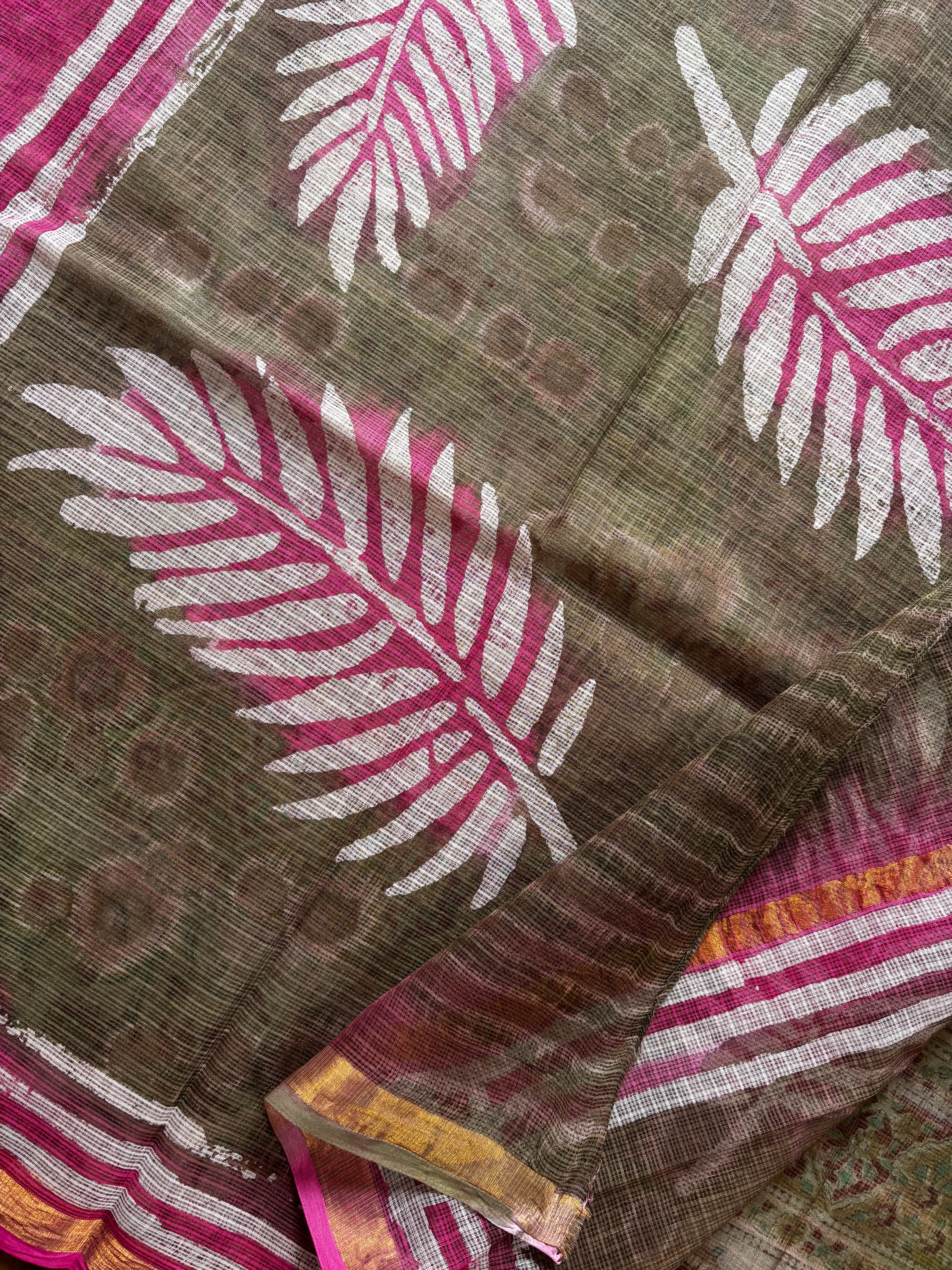 Hand Block Printed Kota Doria Saree