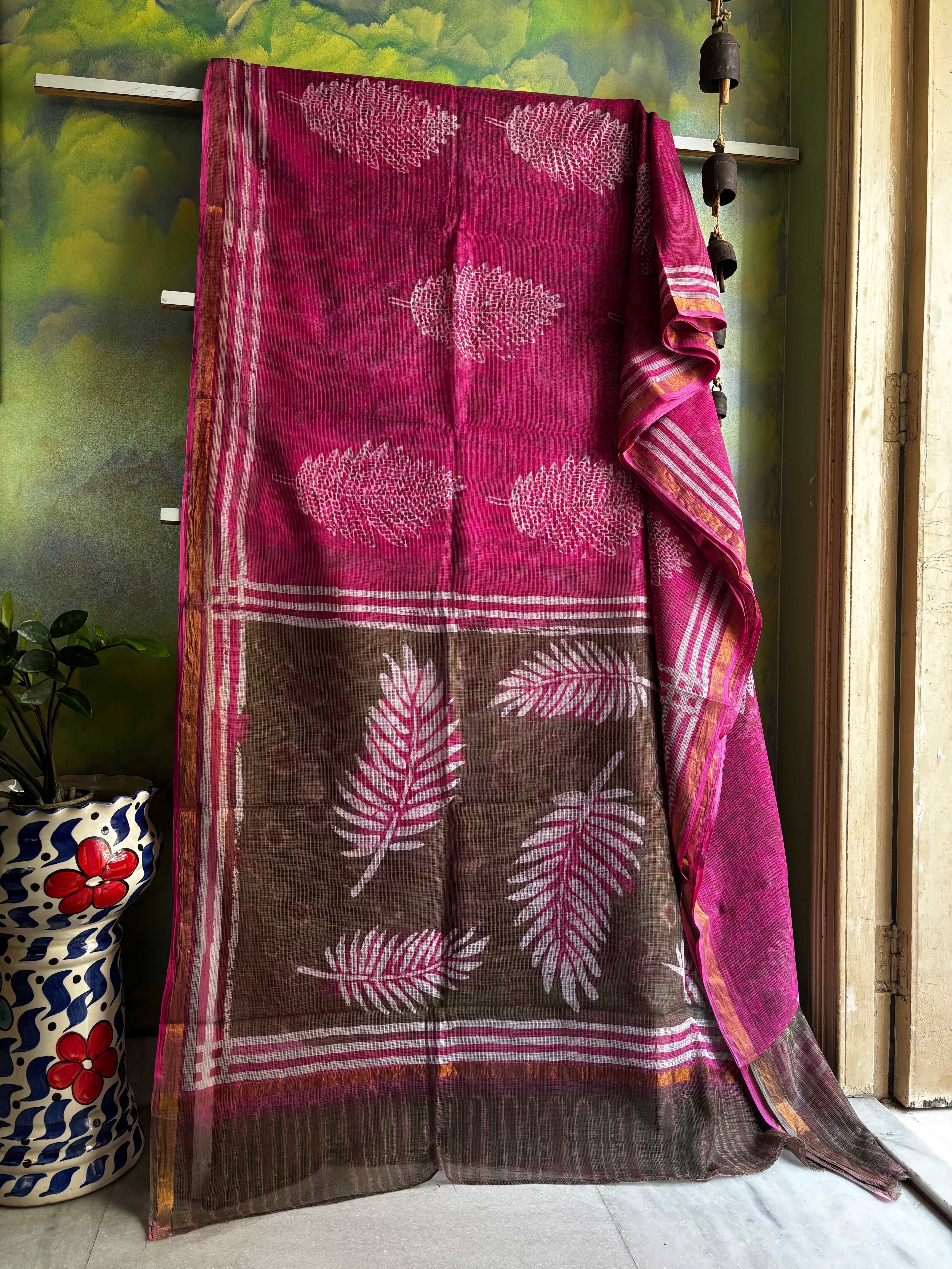 Hand Block Printed Kota Doria Saree