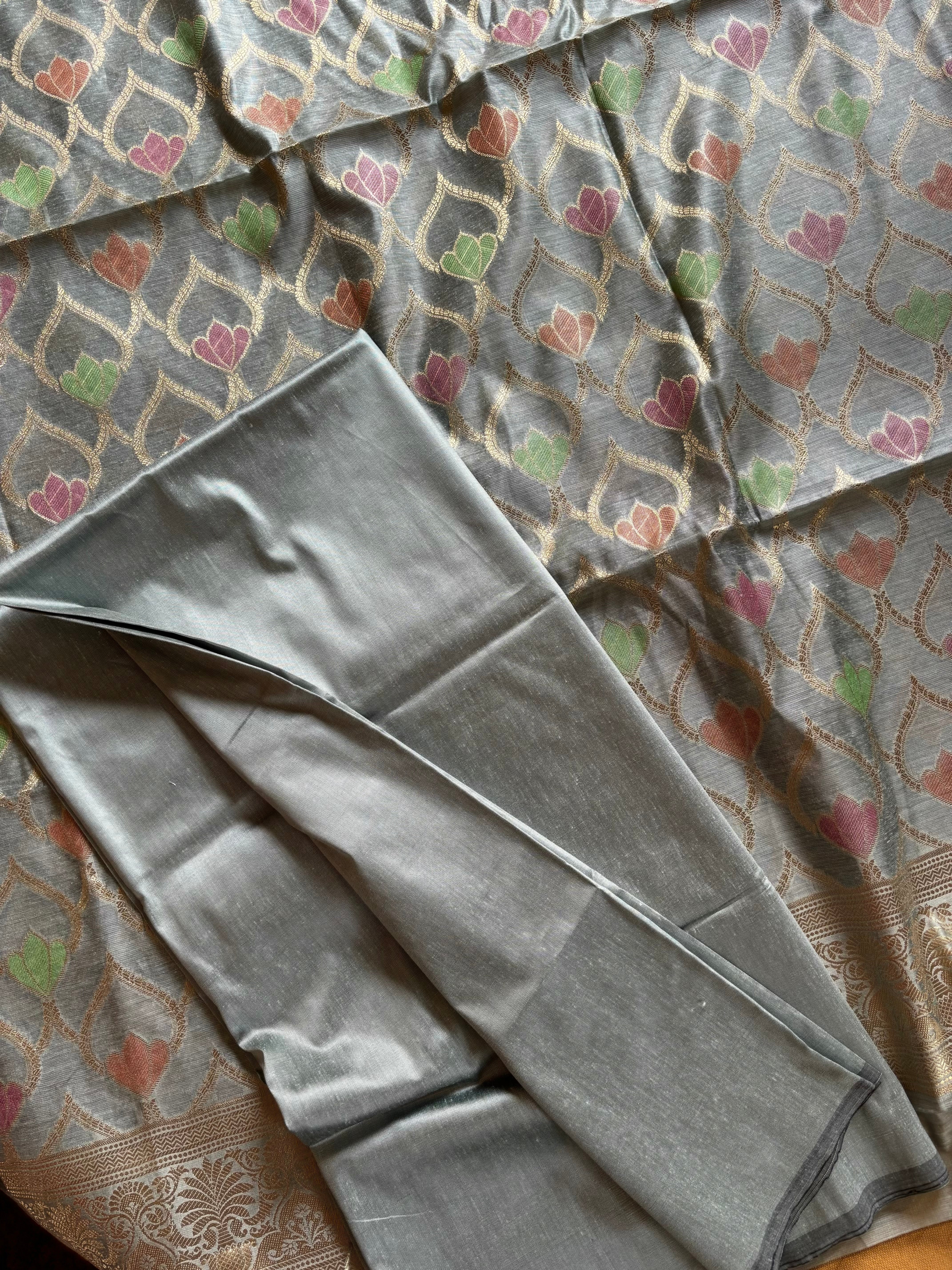 Silk Cotton Three Piece Suit Set