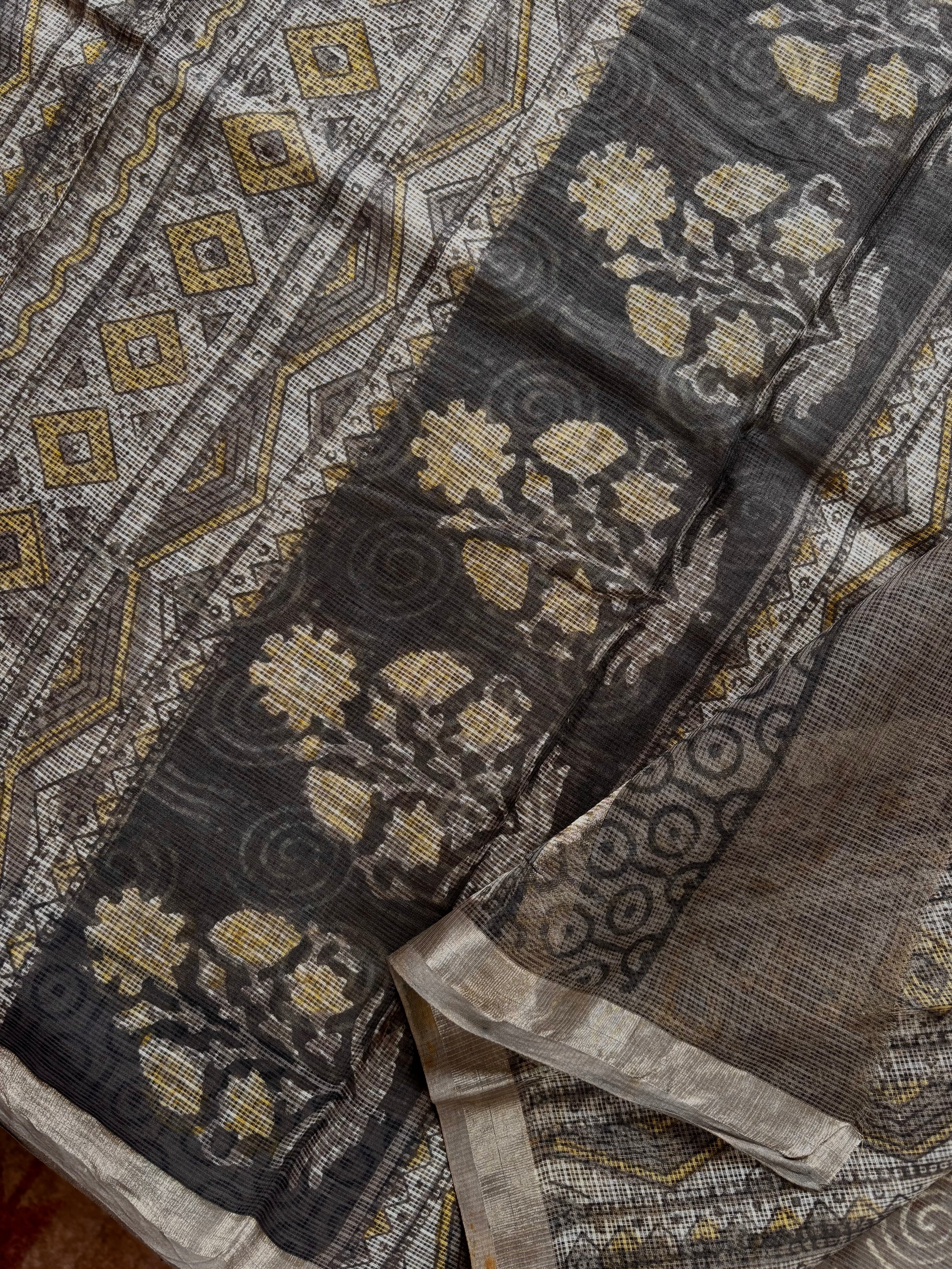 Hand Block Printed Kota Doria Saree