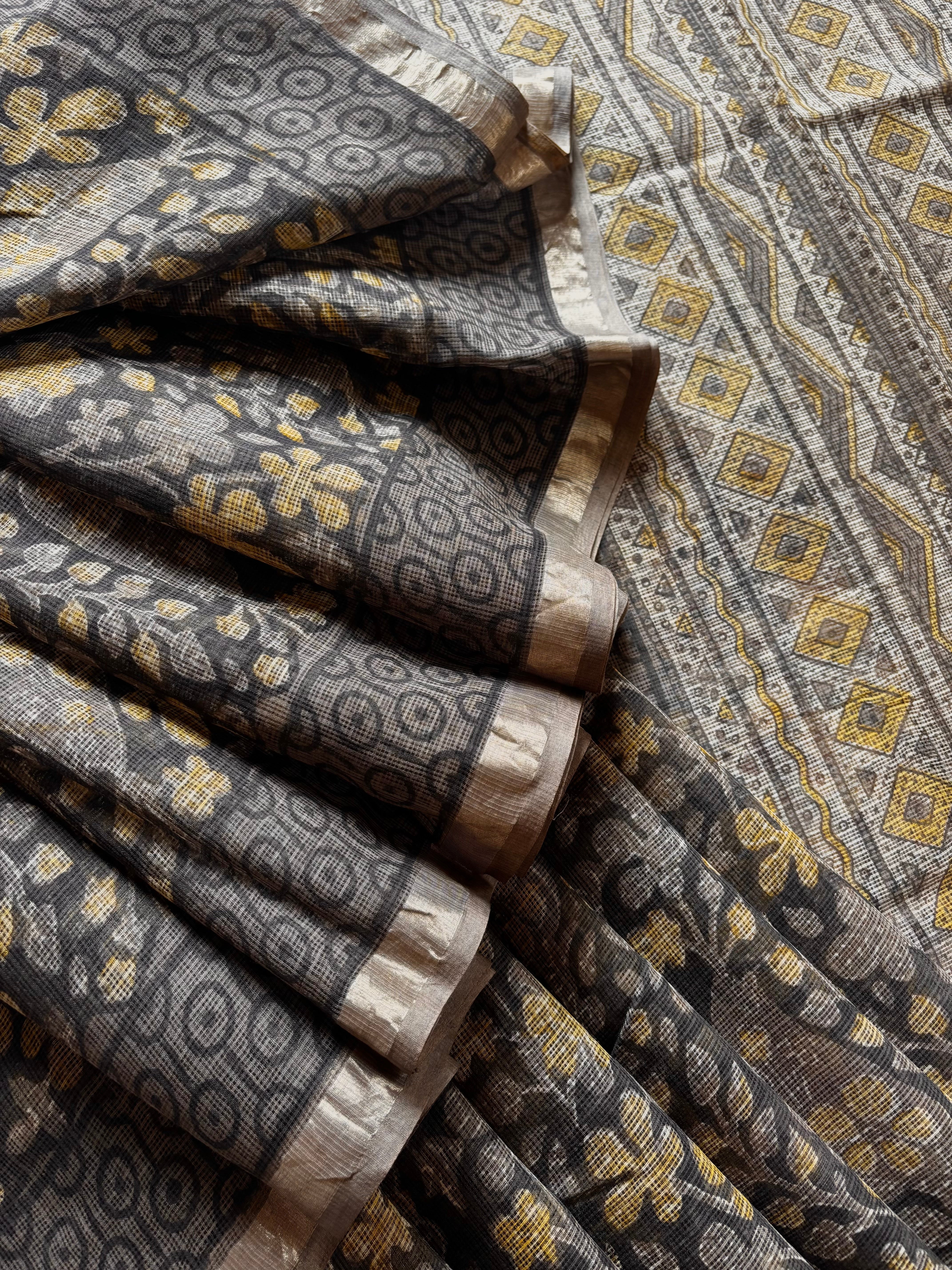 Hand Block Printed Kota Doria Saree