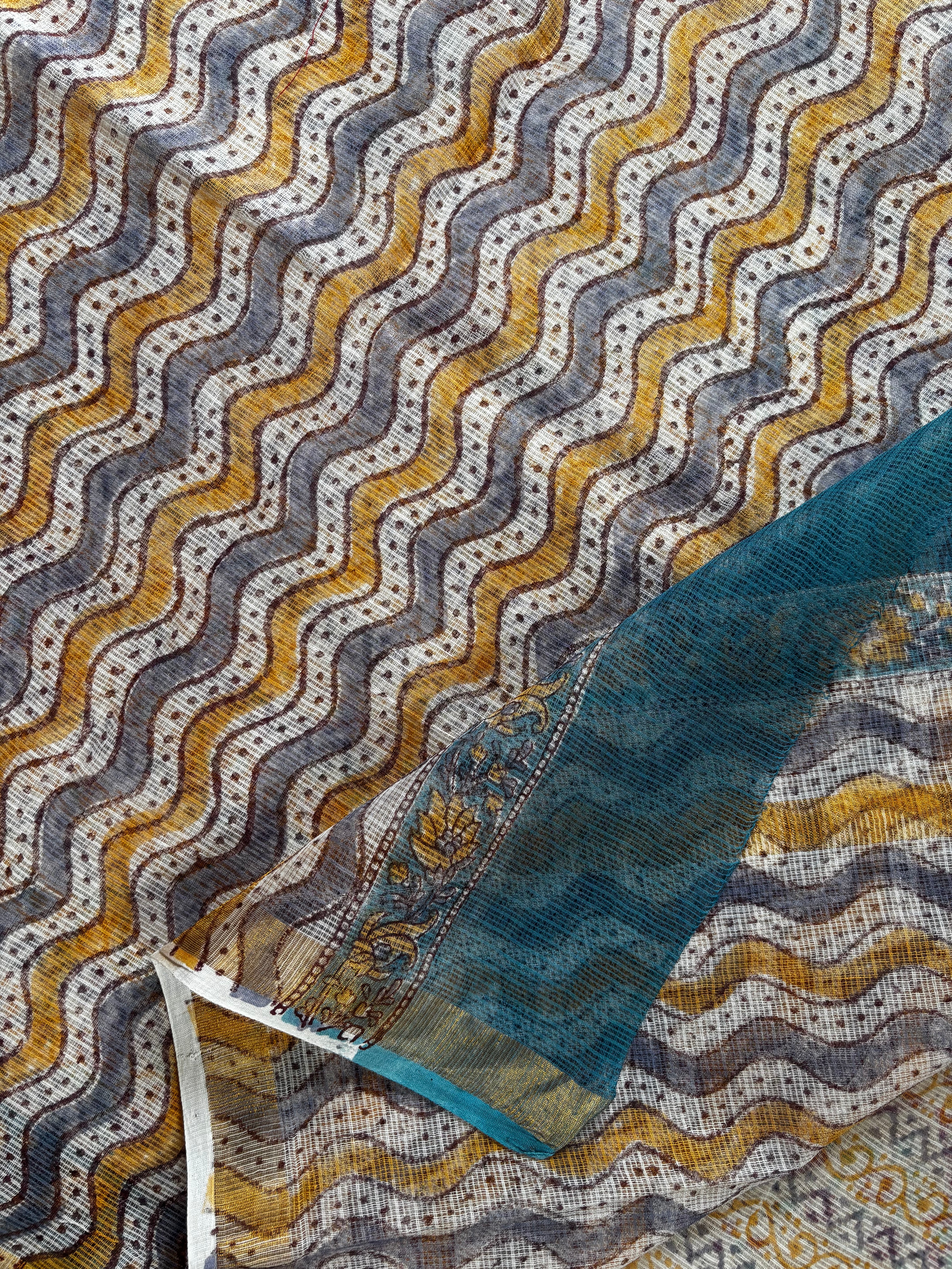 Hand Block Printed Kota Doria Saree