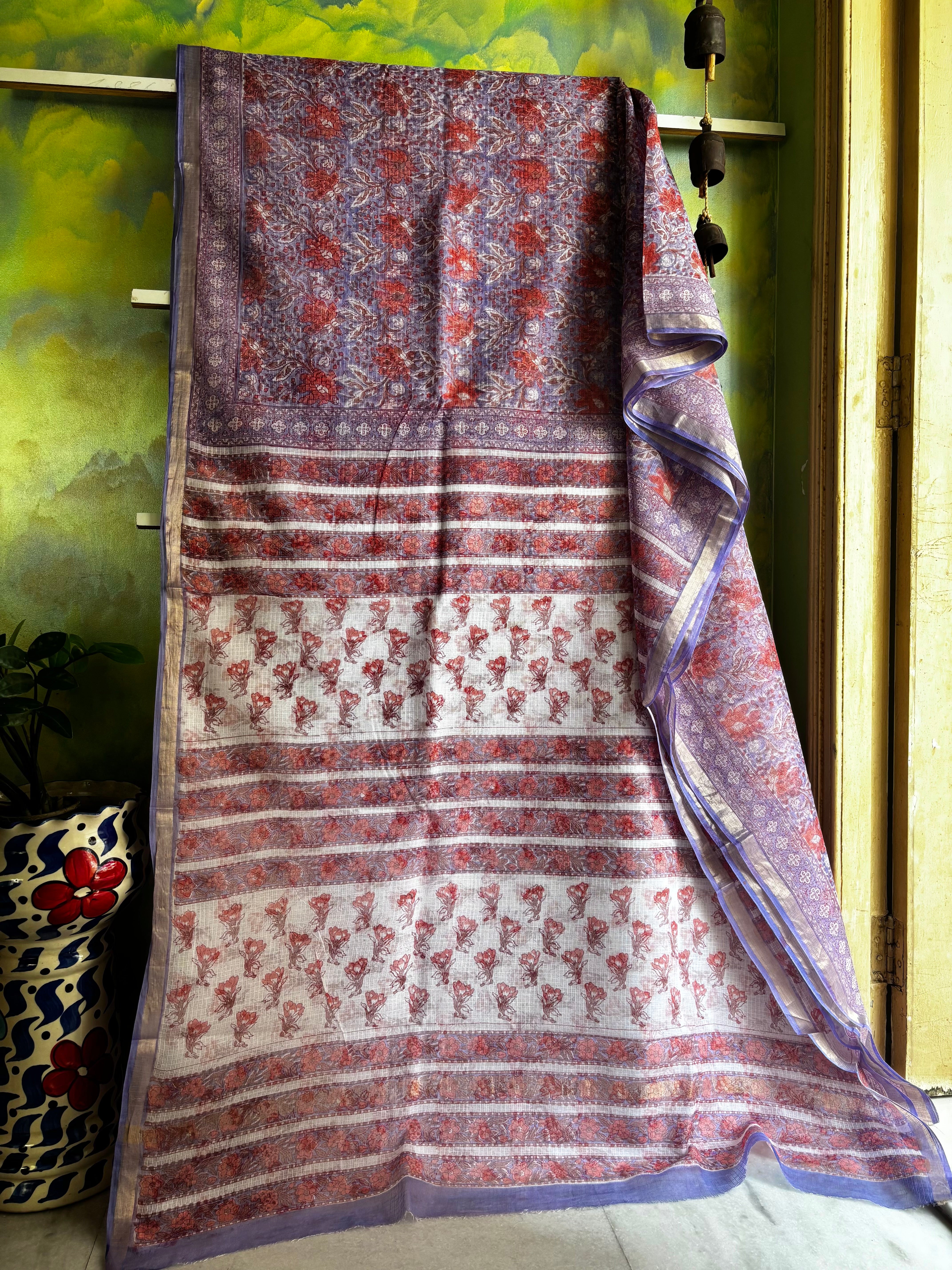 Hand Block Printed Kota Doria Saree