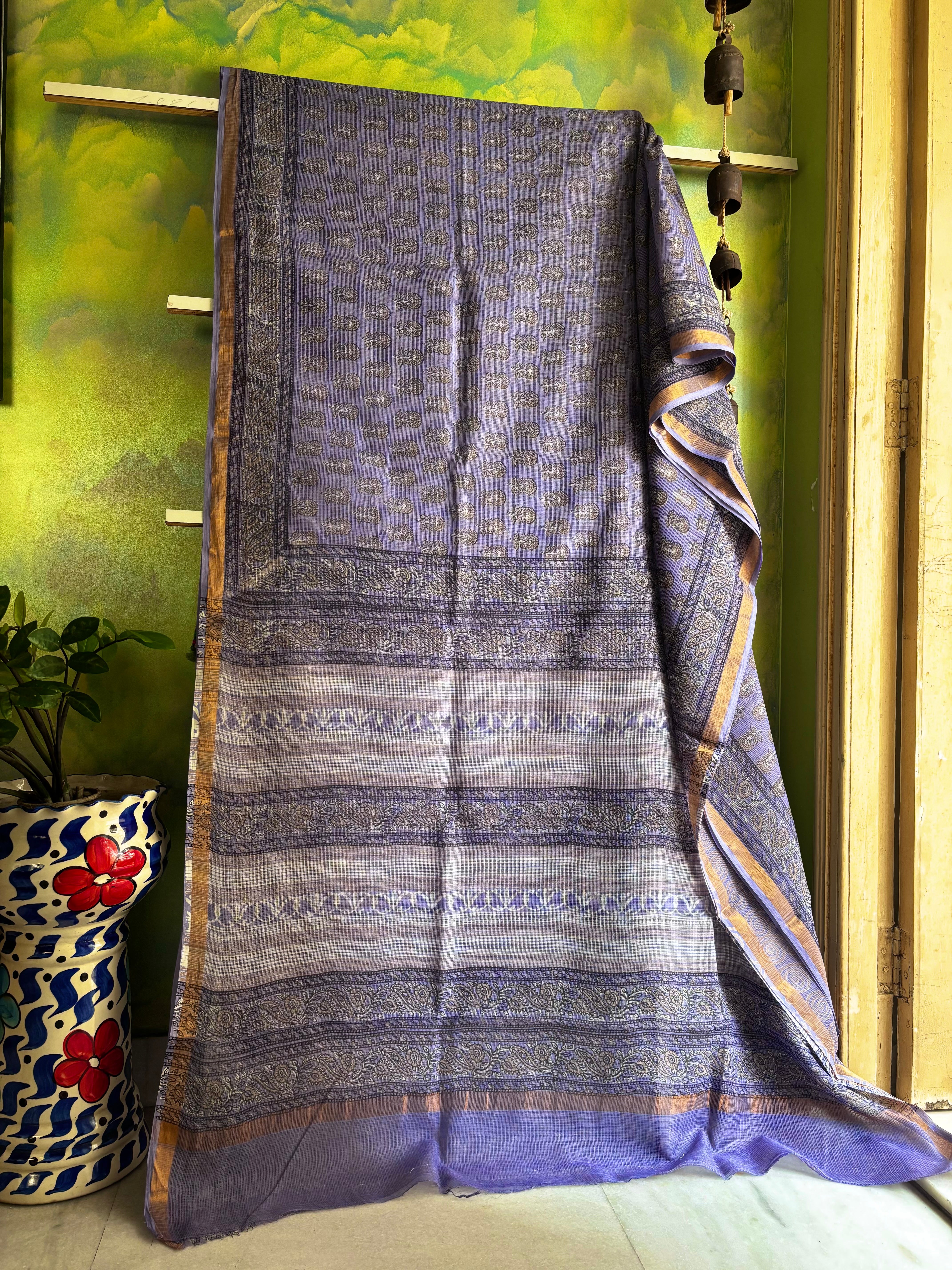 Hand Block Printed Kota Doria Saree