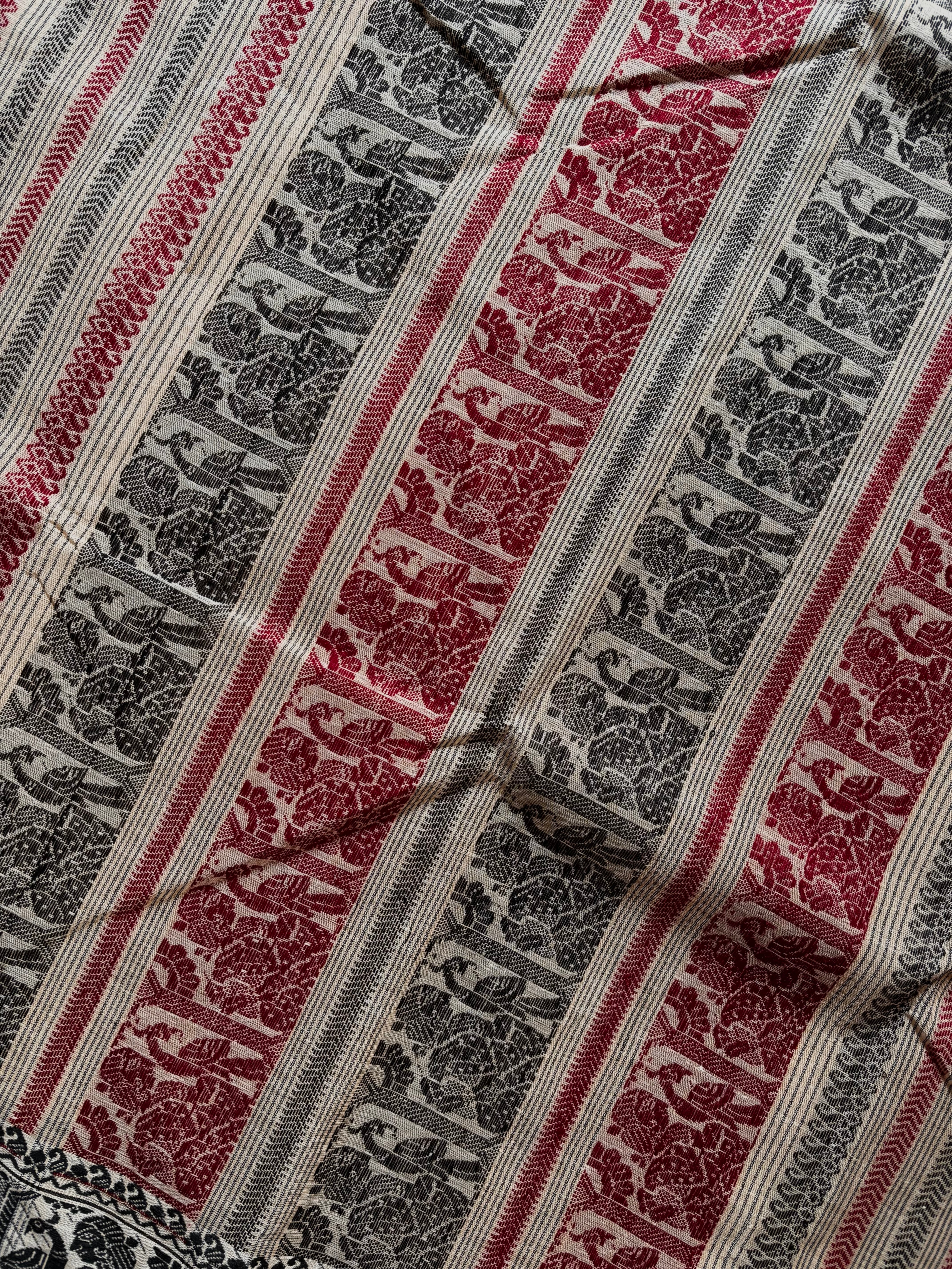 Handwoven Light Beige Colour Cotton Baluchari Saree