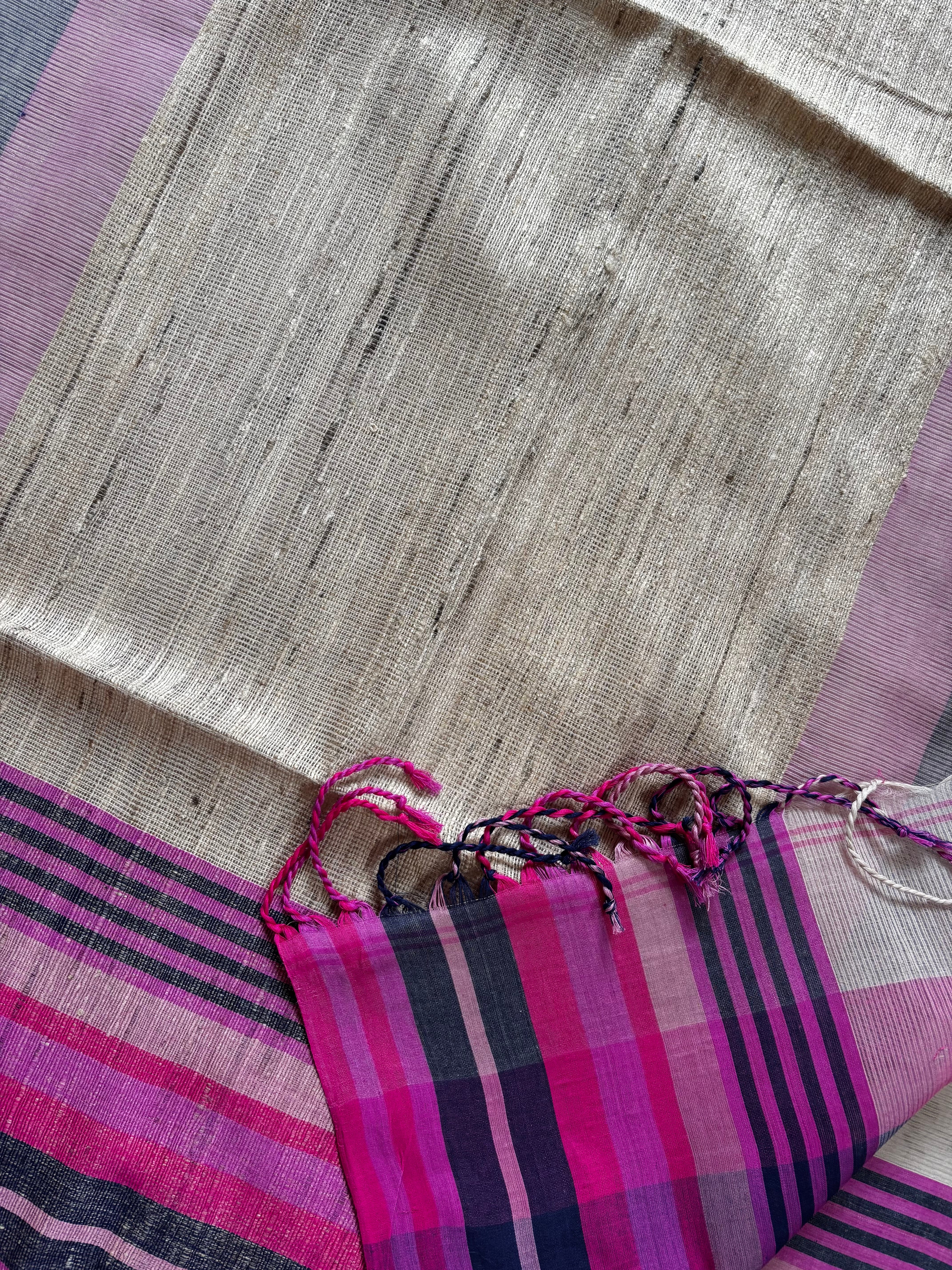 Handwoven Beige Colour Phulia Cotton Saree