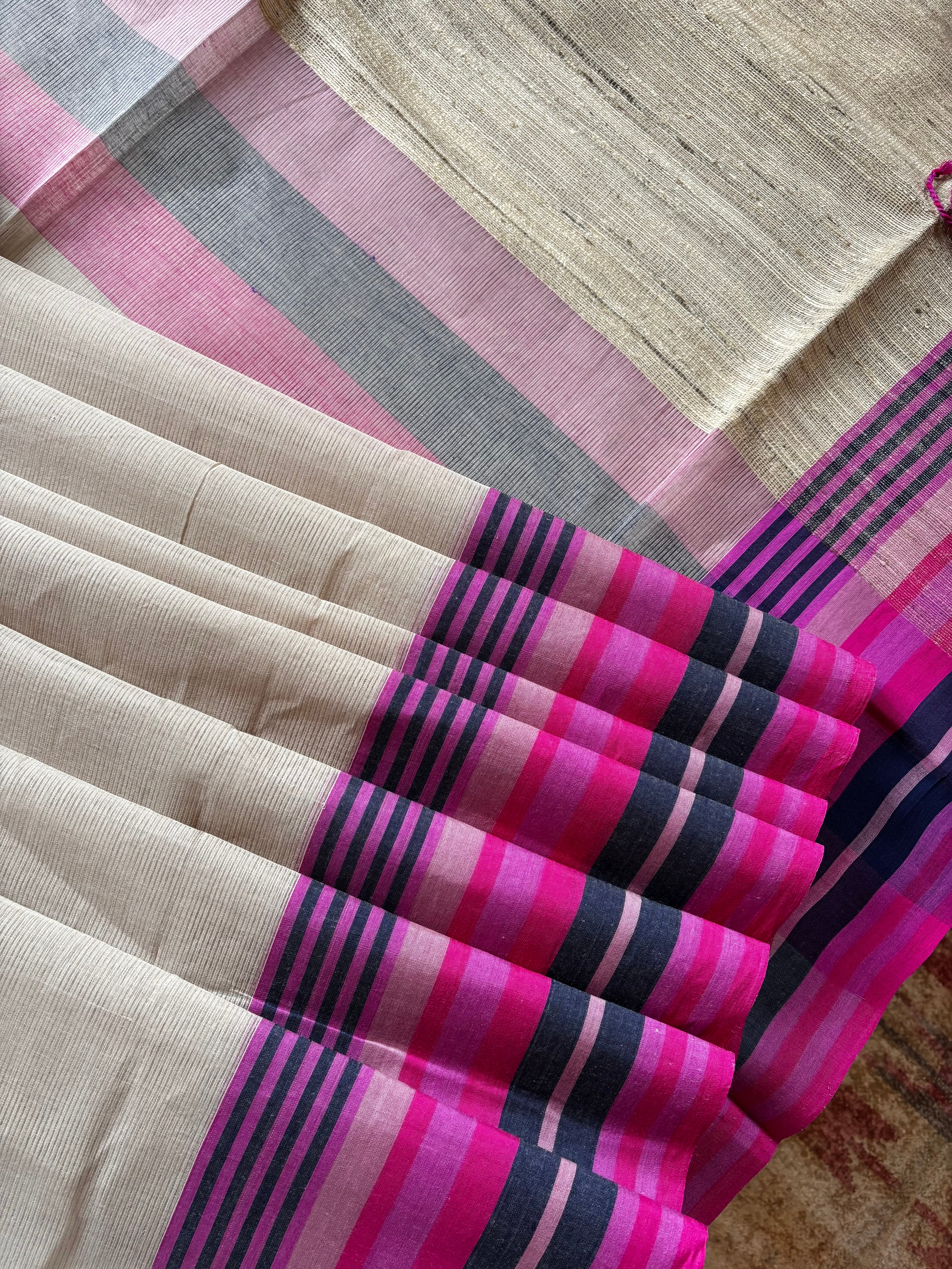 Handwoven Beige Colour Phulia Cotton Saree