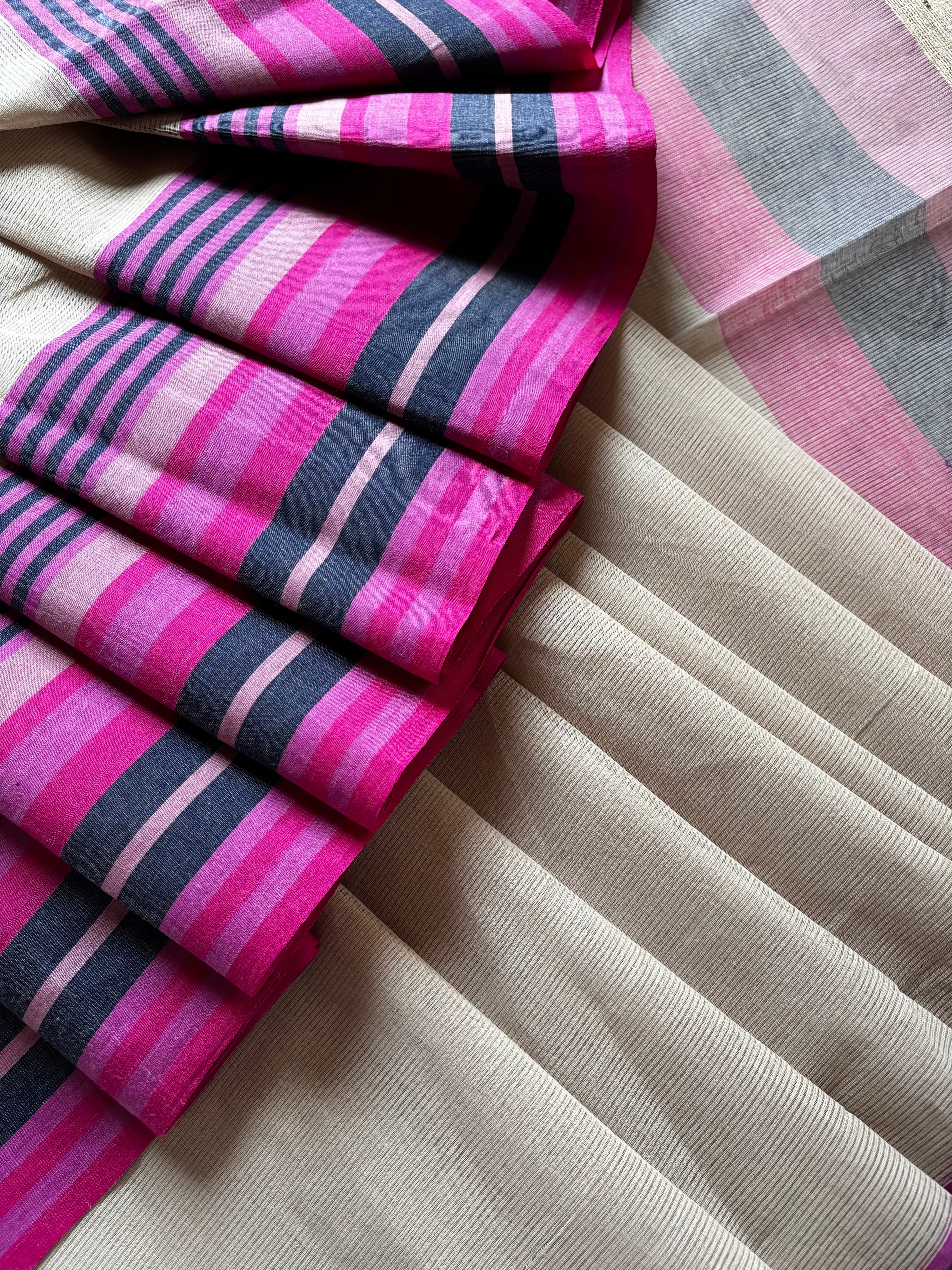 Handwoven Beige Colour Phulia Cotton Saree