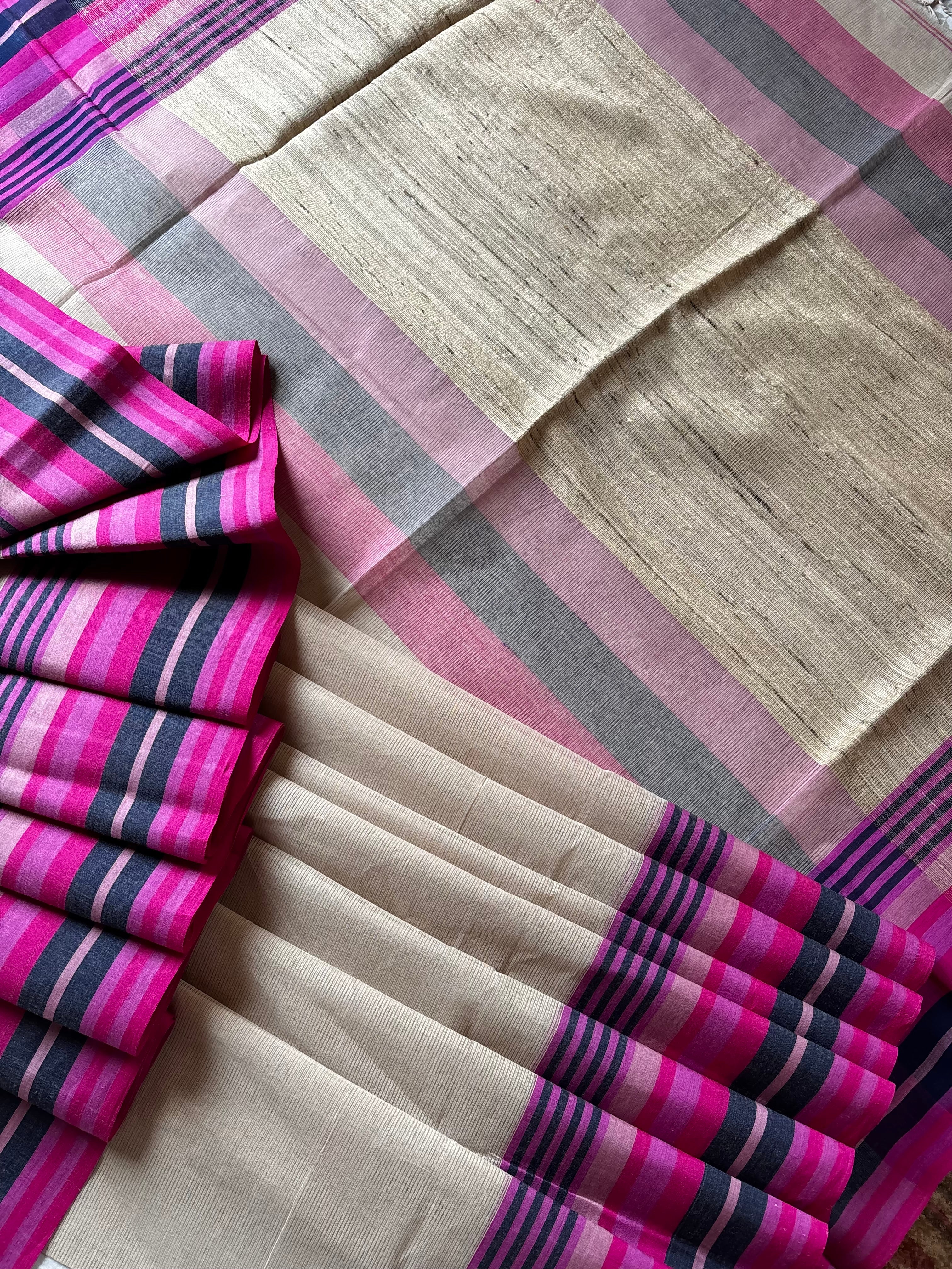 Handwoven Beige Colour Phulia Cotton Saree