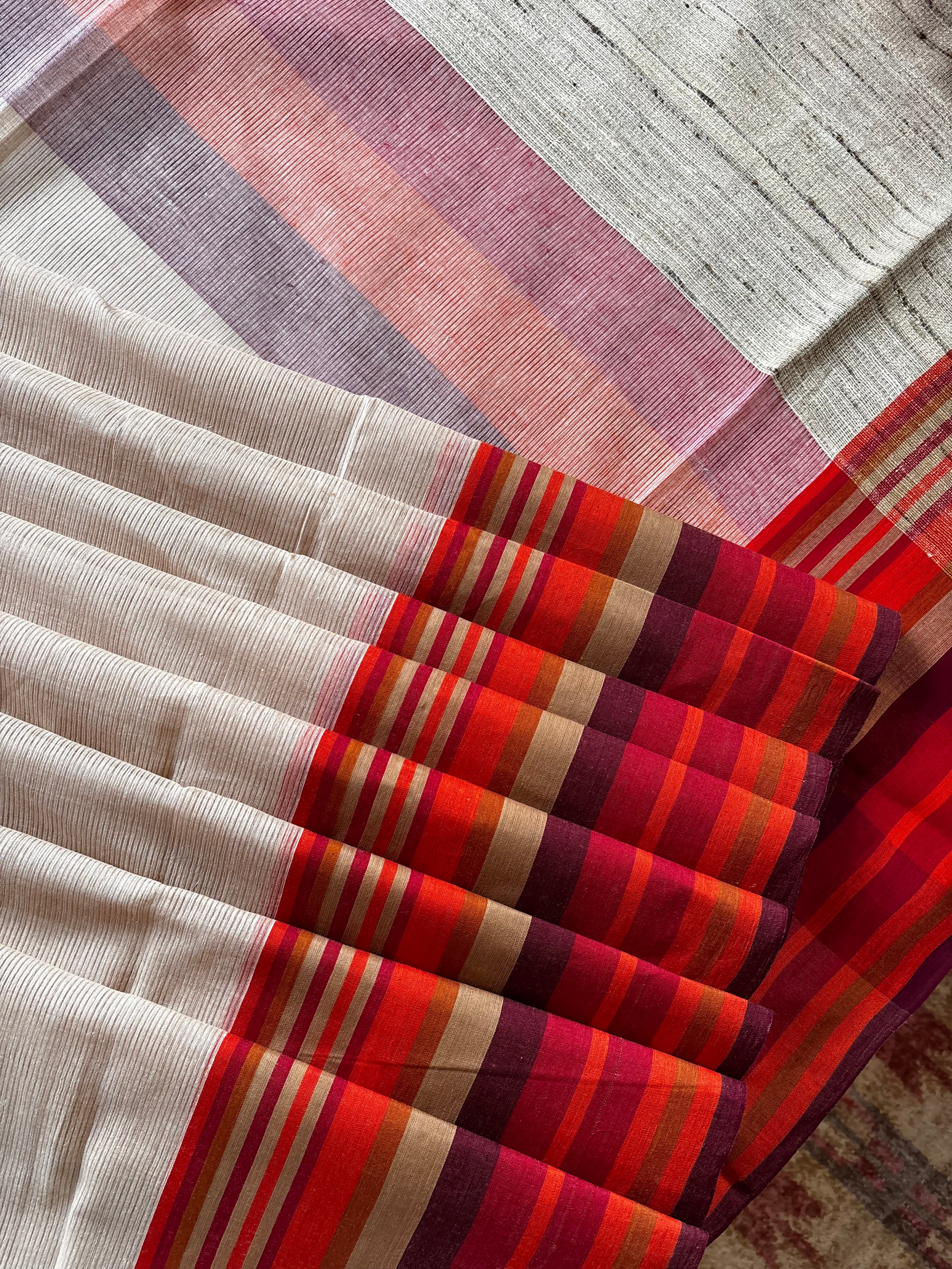 Handwoven Beige Colour Phulia Cotton Saree