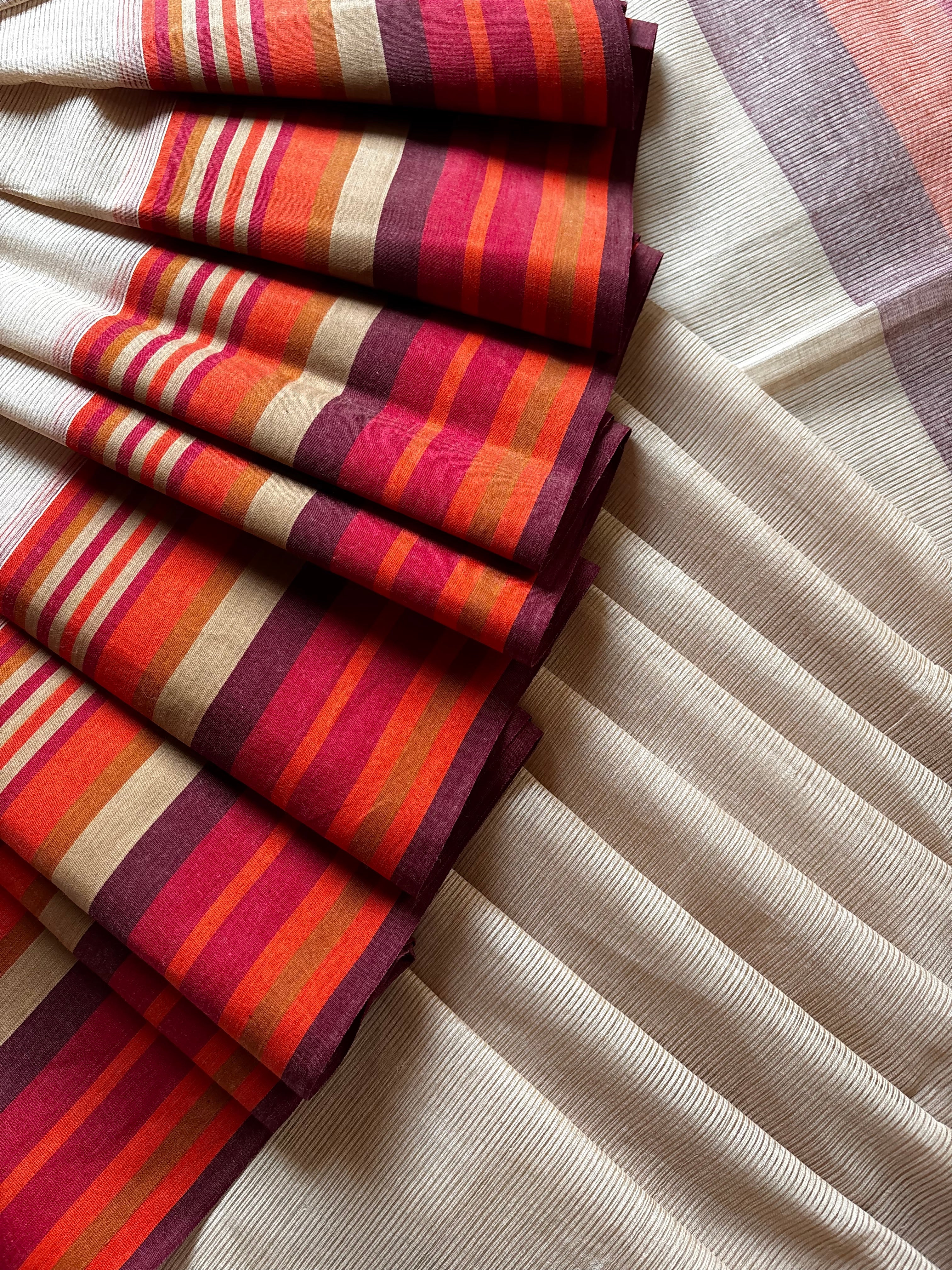 Handwoven Beige Colour Phulia Cotton Saree